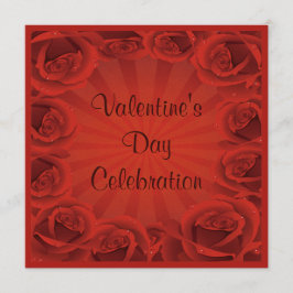 Romantic Red Roses Valentijnsdag Celebration Kaart