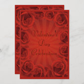 Romantic Red Roses Valentijnsdag Party Kaart (Voorkant / Achterkant)