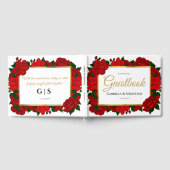Romantic Red Roses Wedding Guest Book Gastenboek (Volledig)