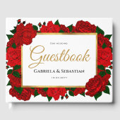 Romantic Red Roses Wedding Guest Book Gastenboek (Voorkant)