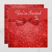 Romantic Red & Shimmer Snowflakes Weddenschap Kaart (Voorkant / Achterkant)