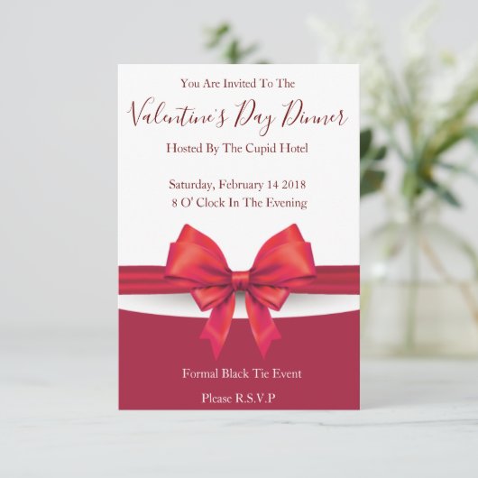 Romantic Red Valentijnse  Kaart (Staand voorkant)