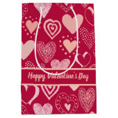 Romantic Red Valentine Hearts with Custom Message Medium Cadeauzakje (Voorkant)