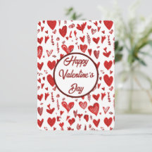 Romantic Red Valentine’s Day Card with Hearts