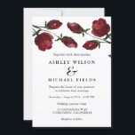 Romantic Red Waterverf Flowers White Wedding Kaart<br><div class="desc">Romantic Red Waterverf Flowers Wedding Invitation Geschikt voor alle gelegenheden Zie passend collectie in Niche en Nest Store</div>