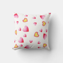 Romantic Red waterverf Heart Valentijn Throw Pil