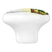 Romantic Red Waterverf Rozen & Lantern Rustic Keramische Knop (Zijkant)