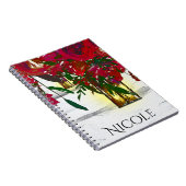 Romantic Red Waterverf Rozen & Lantern Rustic Notitieboek (Rechterzijde)