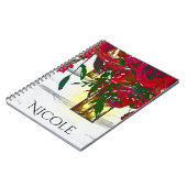 Romantic Red Waterverf Rozen & Lantern Rustic Notitieboek (Linkerzijde)