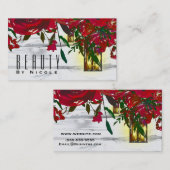 Romantic Red Waterverf Rozen & Lantern Rustic Visitekaartje (Voorkant / Achterkant)