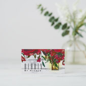 Romantic Red Waterverf Rozen & Lantern Rustic Visitekaartje (Staand voorkant)