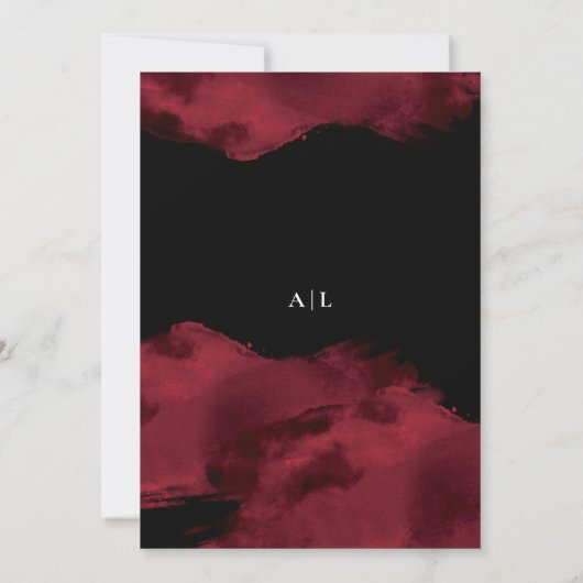 Romantic Red Waterverf Weddenschap Kaart (Achterkant)