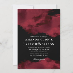 Romantic Red Waterverf Weddenschap Kaart