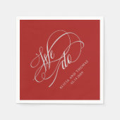 Romantic Red we maken een kalligrafie-bruiloft Servet (Voorkant)