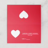 Romantic Red Wedding Logo Heart Pattern Plaatskaartje (Buitenkant ongevouwen)