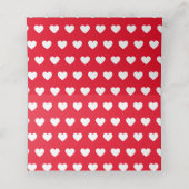 Romantic Red Wedding Logo Heart Pattern Plaatskaartje (Binnenkant ongevouwen)