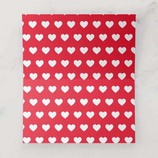 Romantic Red Wedding Logo Heart Pattern Plaatskaartje (Binnenkant ongevouwen)