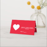 Romantic Red Wedding Logo Heart Pattern Plaatskaartje<br><div class="desc">De Kaart van de Tent van het huwelijk met het Hart van het Patroon</div>