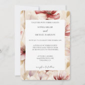 Romantic Red White Cream Floral Wedding Kaart (Voorkant)