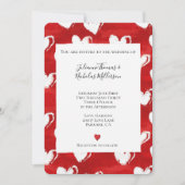 Romantic Red White Hearts Wedding Kaart (Voorkant)