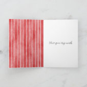 Romantic Red White Stripes Mon Cheri Love Kaart (Binnen)