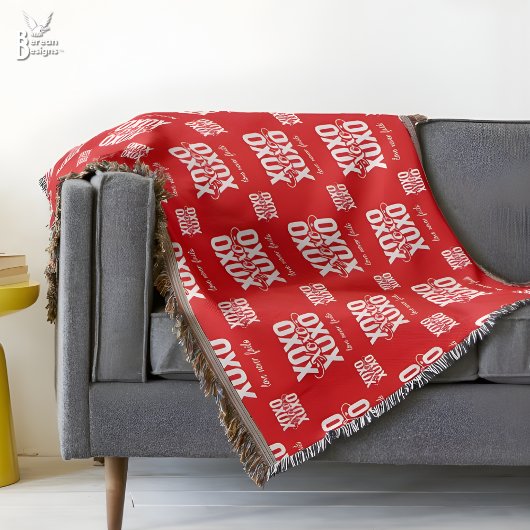 Romantic Red XOXO Love Never Fails Valentines Deken