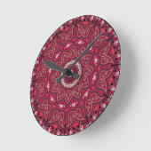 Romantic Reds Kaleidoscope Paisley Boho Ronde Klok (Hoek)