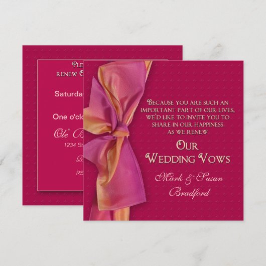 Romantic Renewing Wedding Vows Kaart (Voorkant / Achterkant)