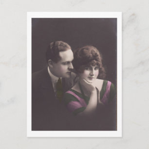 Romantic Retro Couple  Briefkaart 1910