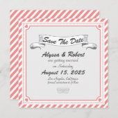 Romantic Retro Design Save the Date Card (Voorkant / Achterkant)
