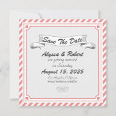 Romantic Retro Design Save the Date Card (Voorkant)