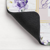 Romantic  Retro Flowers op Barn Wood & Name Muismat (Hoek)