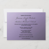 Romantic Retro Love Book Paars Wedding Invites Kaart (Achterkant)