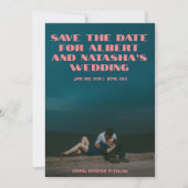 Romantic Retro Movie Poster Save the Date Kaart (Voorkant)