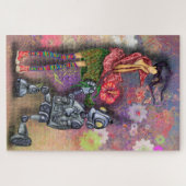 Romantic Robot en Girl Puzzle Painting Legpuzzel (Horizontaal)