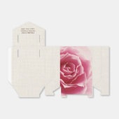 Romantic Roos Burlap Texding Wedding Bedankdoosjes (Uitgevouwen)