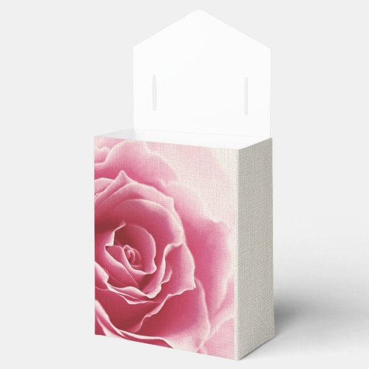 Romantic Roos Burlap Texding Wedding Bedankdoosjes (Geopend)