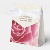 Romantic Roos Burlap Texding Wedding Bedankdoosjes (Voorkant Zijde)