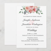 Romantic Roos Flat Announcement Kaart (Voorkant / Achterkant)