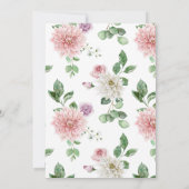 Romantic Roos Flowers Baby shower Uitnodiging (Achterkant)