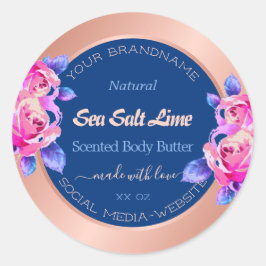 Romantic Roos Gold Blue Product Packaging Labels