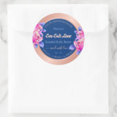 Romantic Roos Gold Blue Product Packaging Labels (Tas)