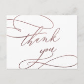 Romantic Roos Gold Calligrafie Hartelijk dank Brie Briefkaart (Voorkant)