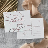 Romantic Roos Gold Calligrafie Hartelijk dank Brie Briefkaart