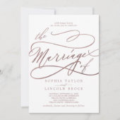 Romantic Roos Gold Calligrafie Het huwelijk van Kaart (Voorkant)