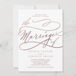 Romantic Roos Gold Calligrafie Het huwelijk van Kaart