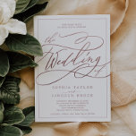 Romantic Roos Gold Calligraphy Lijst The Wedding Kaart<br><div class="desc">Deze romantische roos goudkalligrafie lijst trouwuitnodiging is perfect voor een eenvoudige bruiloft. Het moderne klassieke ontwerp is voorzien van fancy draden en grillen met prachtige elegante handgeschreven faux roos Gold folie typografie en een formeel lijst. Opmerking: dit ontwerp biedt geen echte roos Gold folie. Het is een afbeelding van hoge...</div>