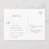 Romantic Roos Gold Calligraphy Menu Keuze RSVP (Achterkant)