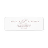 Romantic Roos Gold Calligraphy Return Address Etiket (Voorkant)