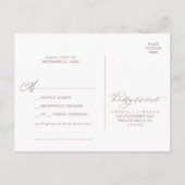 Romantic Roos Gold Calligraphy Song Request RSVP Uitnodiging Briefkaart (Achterkant)